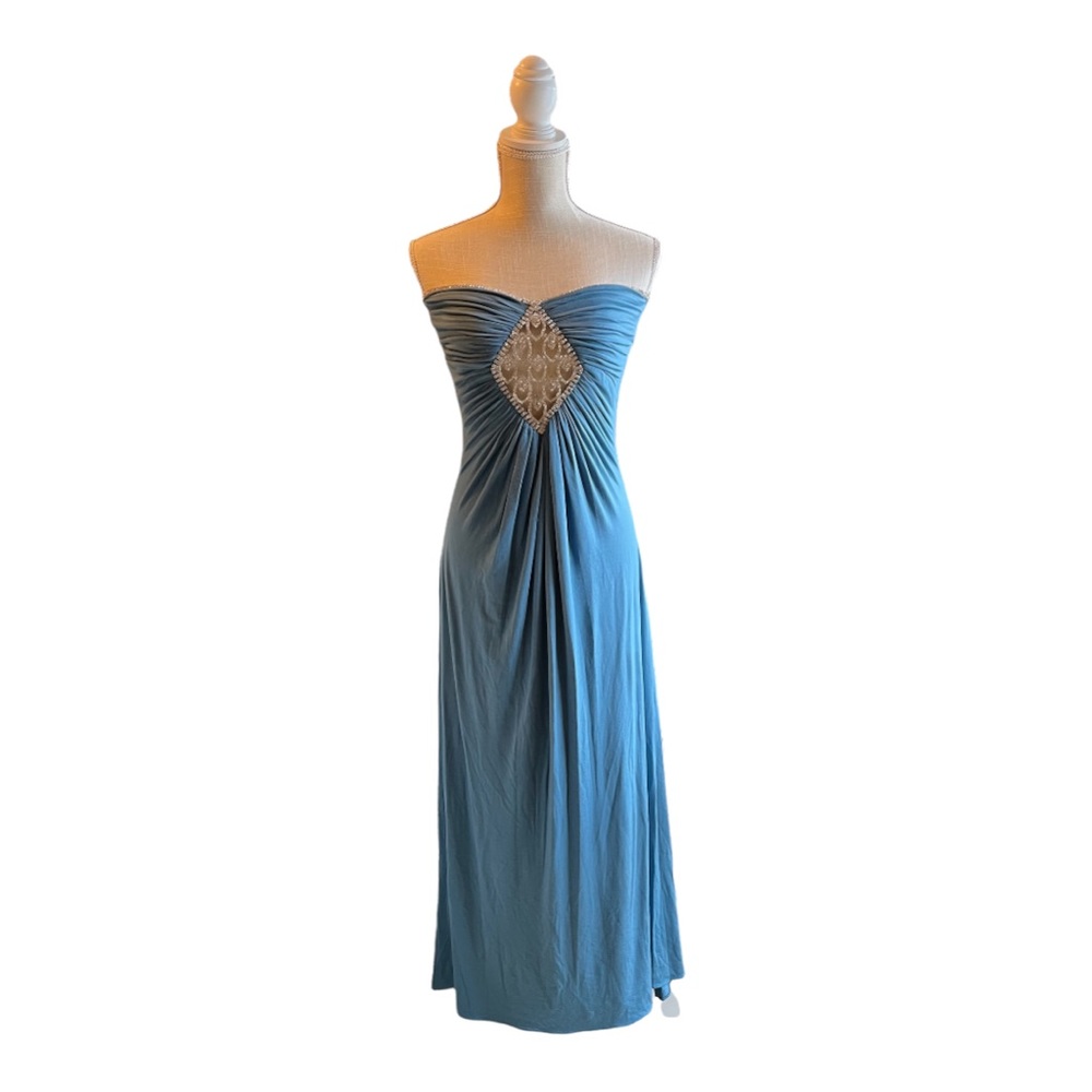 - Sky strapless maxi dress .Beautiful stone detailing. Xs